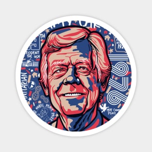 Retro Pop Art Portrait of President Jimmy Carter // Street Art Carter 1976 Magnet